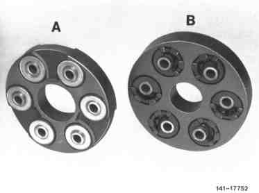 0050 - Removal and installation of the propeller shaft                          
	D. Model 124, E. Model 126