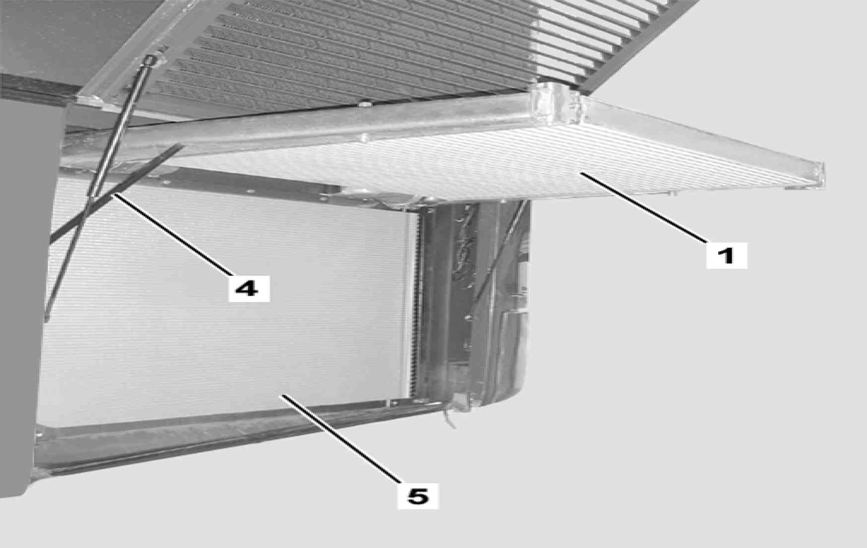 Inspect radiator and charge air cooler for external soiling, clean according to 
	condition