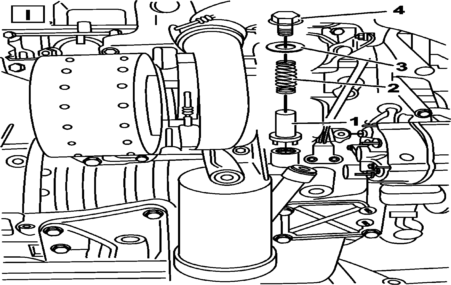 Remove/install oil filter bypass valve