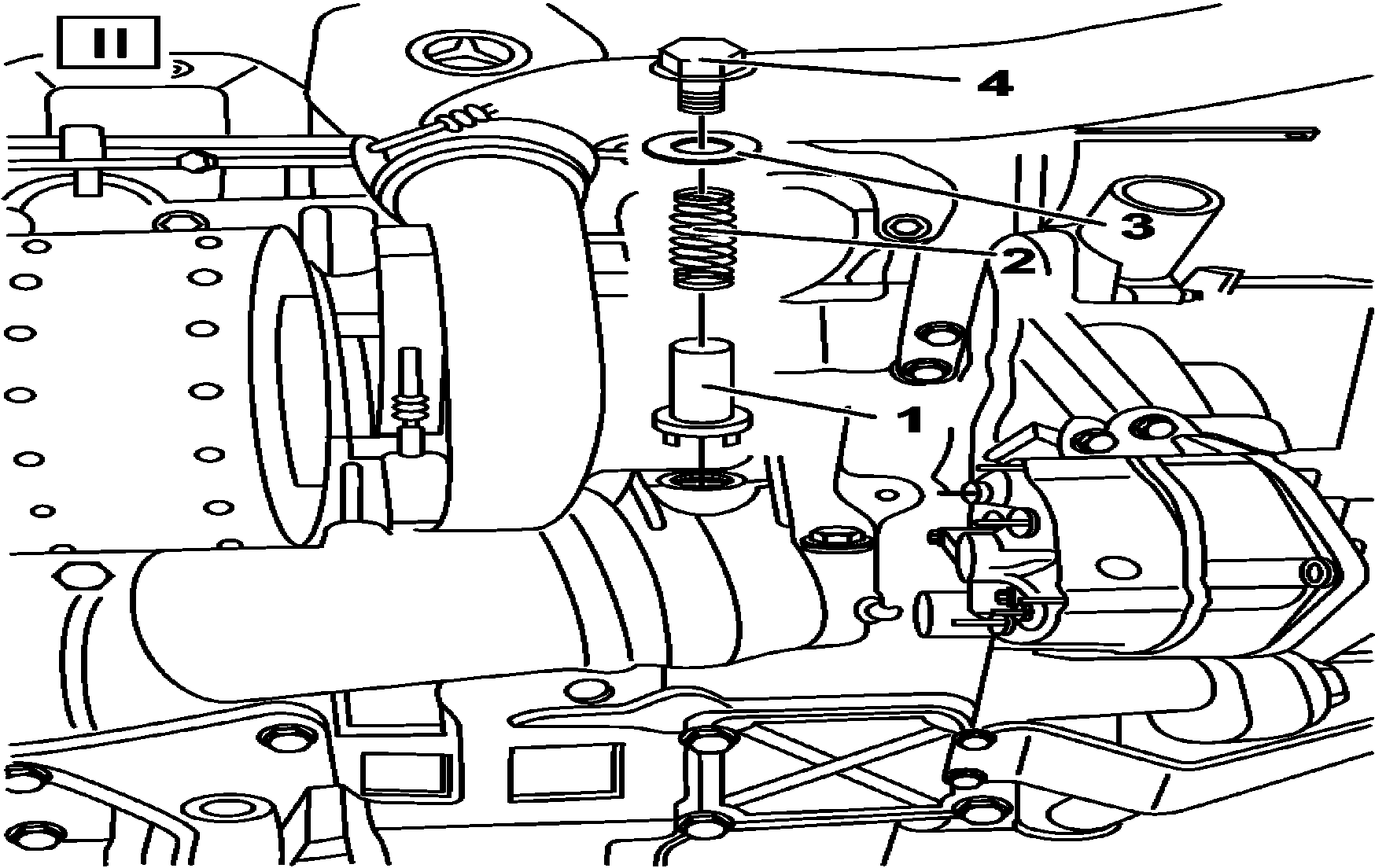 Remove/install oil filter bypass valve