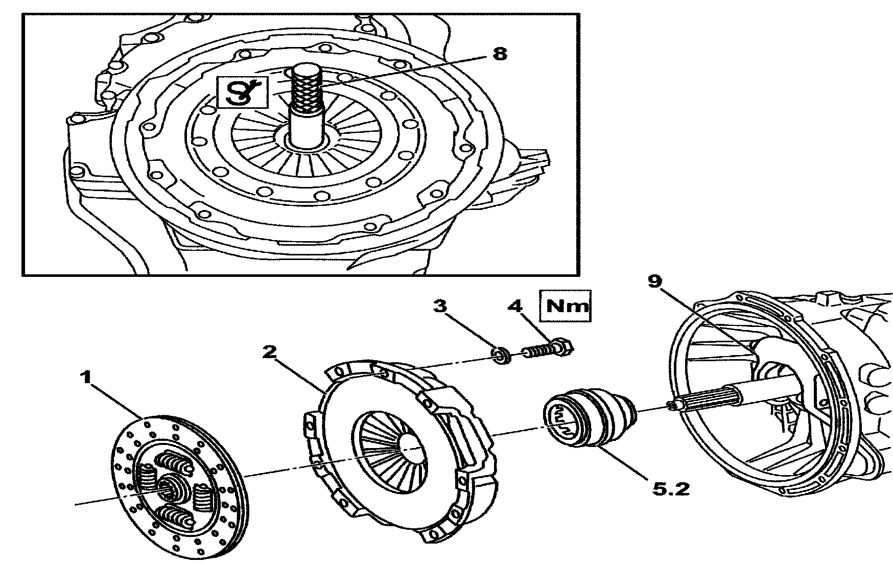 Remove/install clutch
