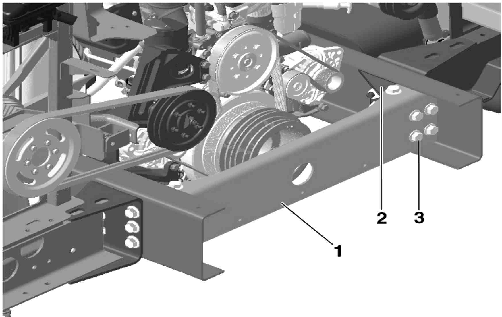 Remove, install rear cross member frame