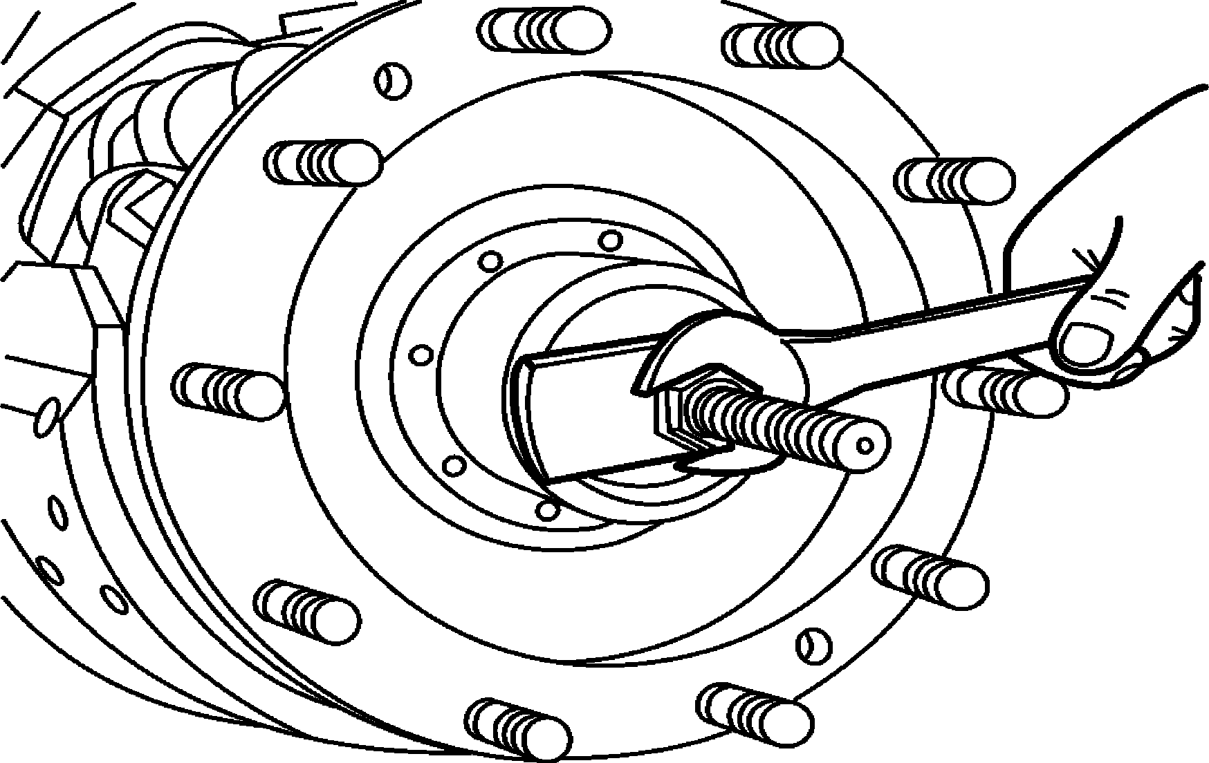 Pulling on front wheel hub