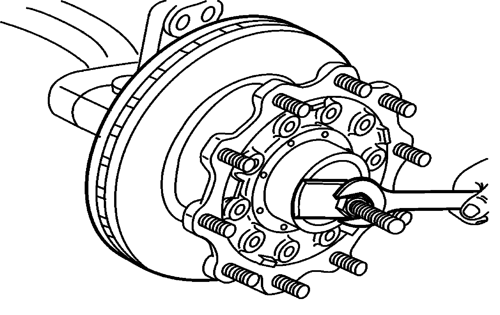 Pulling on front wheel hub