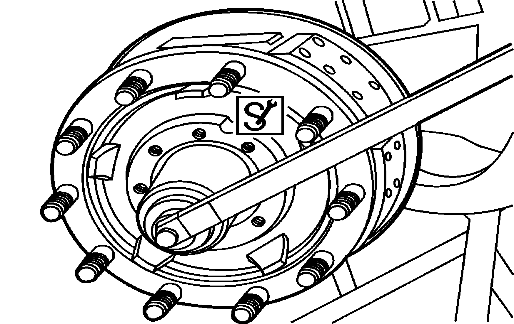 Adjusting wheel bearing play at front wheel hub
