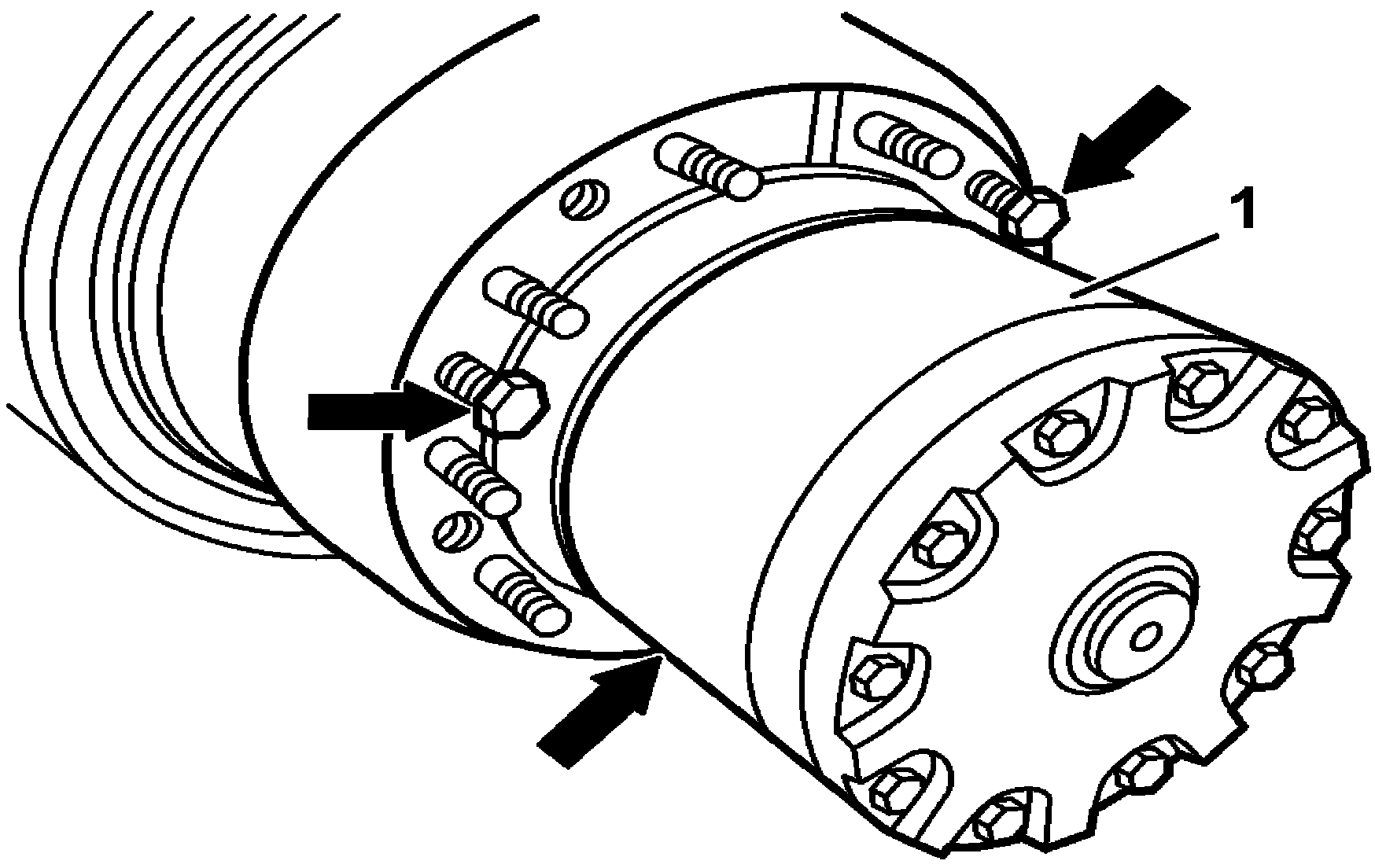 Prying bell hub with rear axle shaft off the wheel hub.