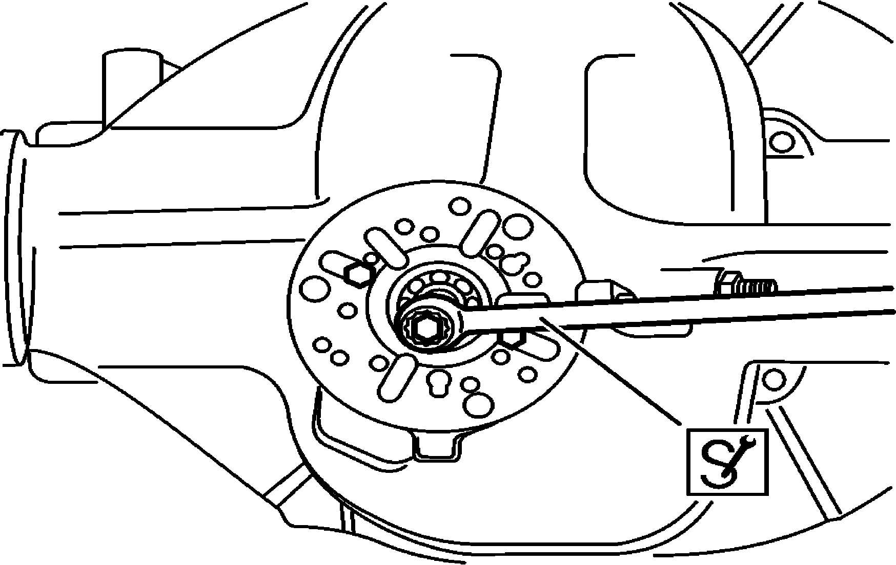 Remove joint flange at drive pinion