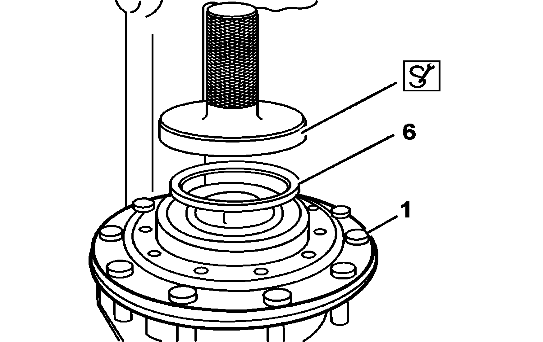 Remove/install rear axle wheel bearing