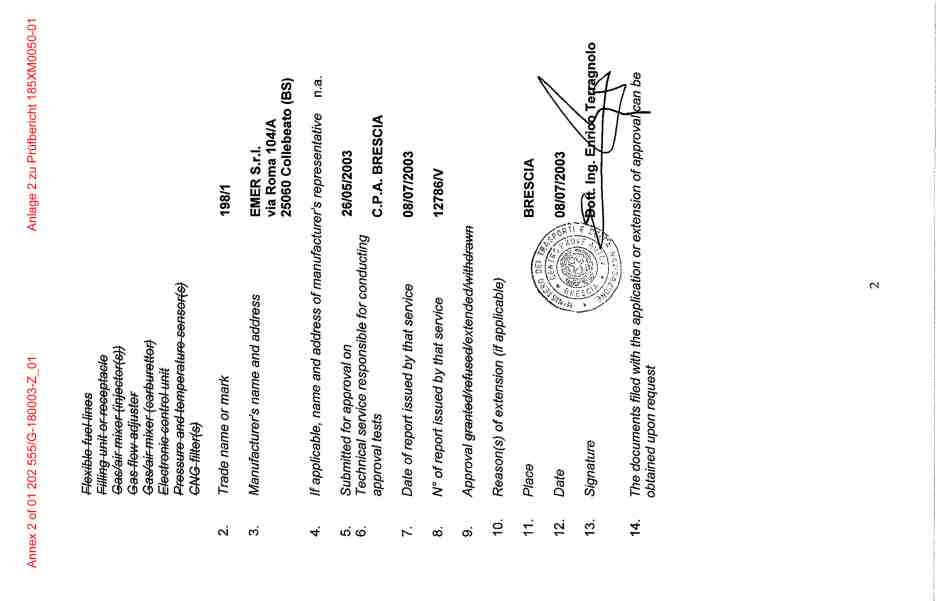 Kundendienstmaßnahme: Prüfbericht (Codewort: T1NGASDRU, Verr. Nr.: 47 920 60),  
	Bescheinigung