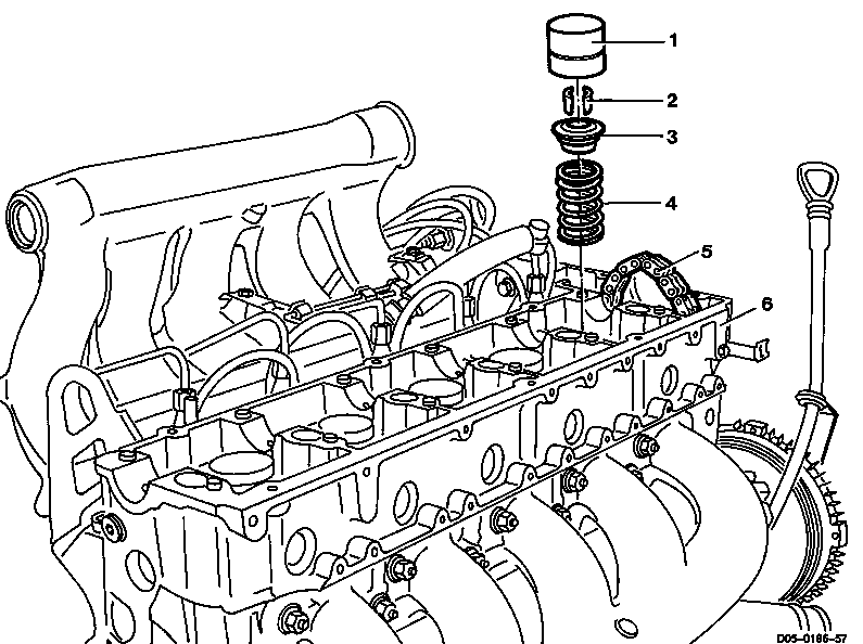 3020 - Ventilfedern aus- und einbauen - Zylinderkopf a. ausgebaut b. eingebaut  
	Motor 601.940/941, 602.940