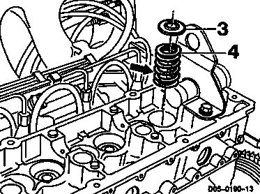 3020 - Ventilfedern aus- und einbauen - Zylinderkopf a. ausgebaut b. eingebaut  
	Motor 601.940/941, 602.940