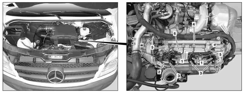 Smontare, montare i condotti di iniezione Common-Rail Direct Injection