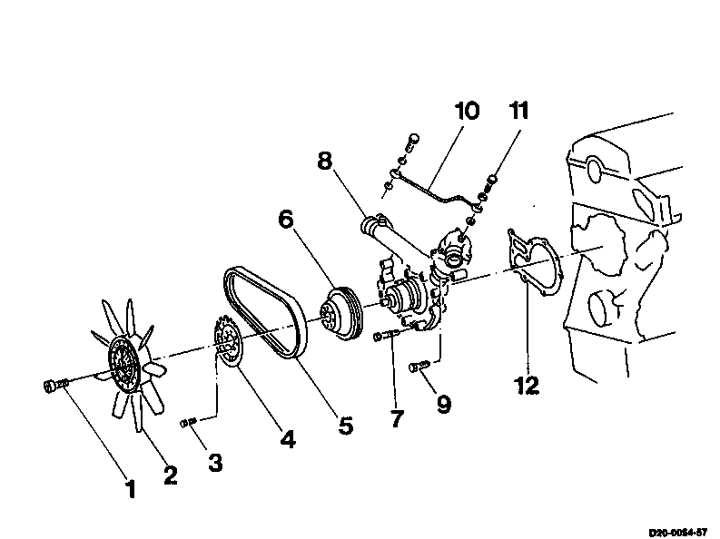 0100 - Kühlflüssigkeitspumpe aus- und einbauen                                  
	Motor 102 (Mehrriementrieb)