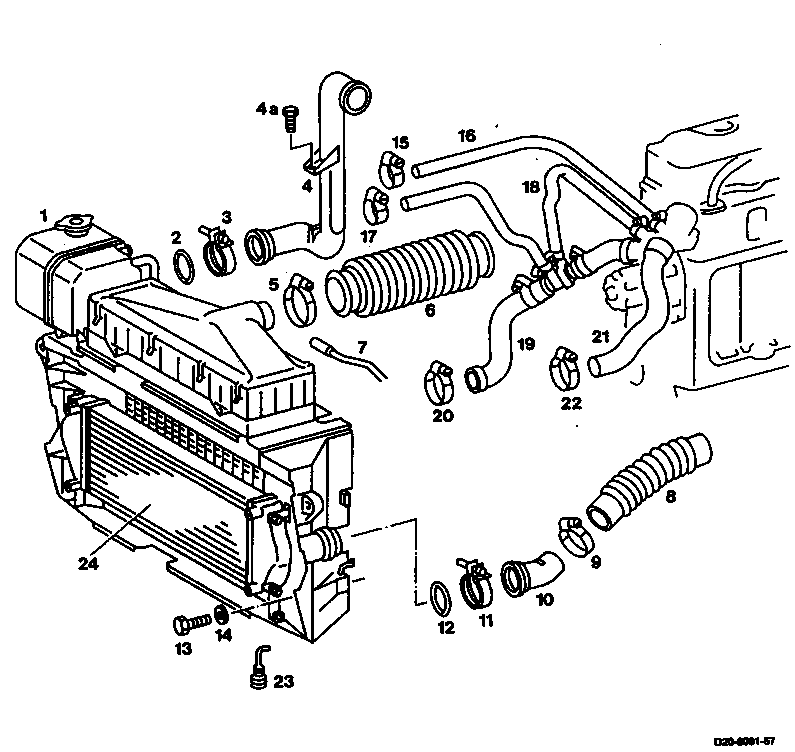 3925 - Kühler mit Ladeluftkühler aus- und einbauen                              
	Motor 364, 364 A, 364 LA - T2
