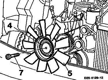 5630 - Visco-Lüfterkupplung aus- und einbauen                                   
	Motor 601.940/941, 602.940