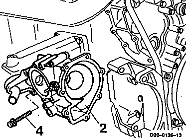 2163 - Kühlmittelpumpengehäuse aus- und einbauen                                
	Motor 601.940/941, 602.940