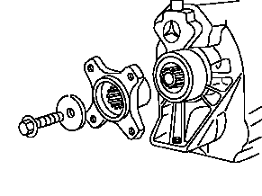 Remove/install output flange at transmission
