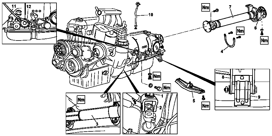 Remove/install transmission with torque converter