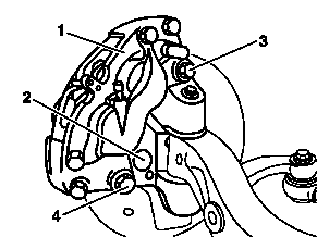 Detach/attach brake caliper on front steering knuckle
