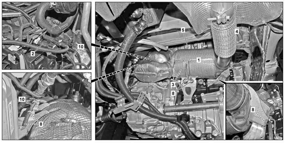 Remove/install exhaust aftertreatment unit