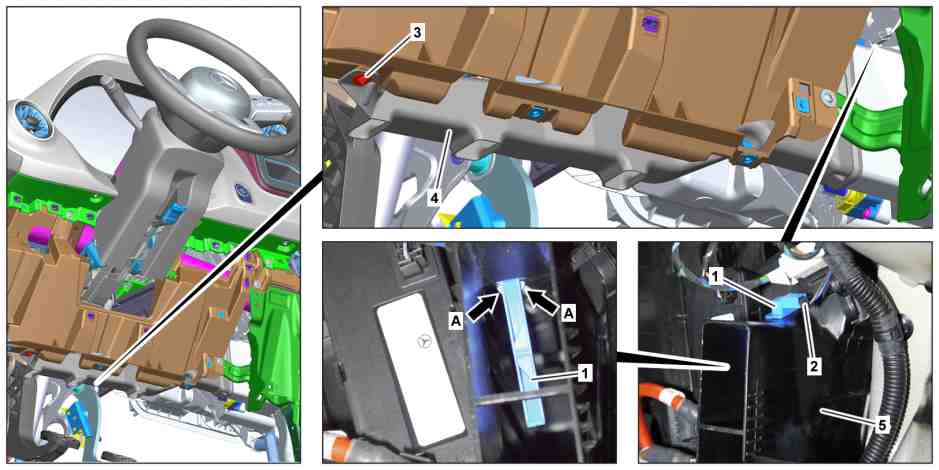 Remove/install left front footwell vent temperature sensor