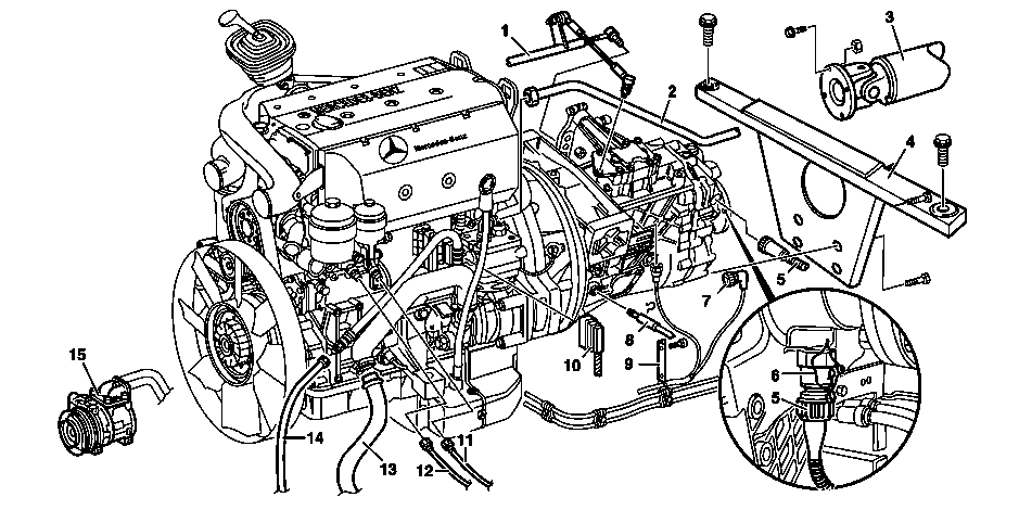 Remove/install engine with transmission