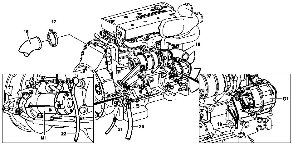 Remove/install engine with transmission