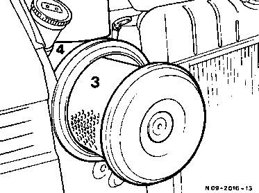 0950 - Air cleaner with paper element                                           
	Checking contamination, Clean/replace according to condition                    
	Air cleaner with service indicator MB100D, T1 Engine 616, 617, T2 old Engine 352
