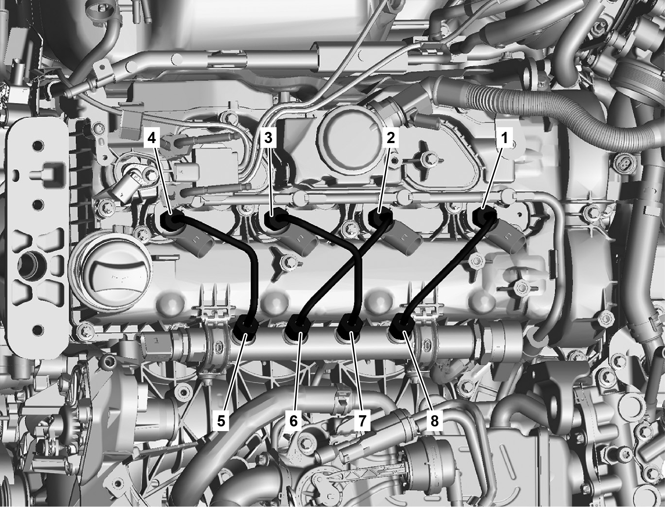 Tighten Common Rail Direct Injection high-pressure lines
