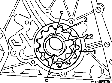 0210 - Ölpumpe aus-, einbauen                                                   
	Motor 102 (außer 102.983/99) Einriementrieb