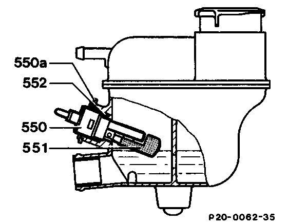 0445 - Funktionsbeschreibung: elektrische Kühlmittelstandanzeige                
	Motor 601, 602 (außer 602.98), 603