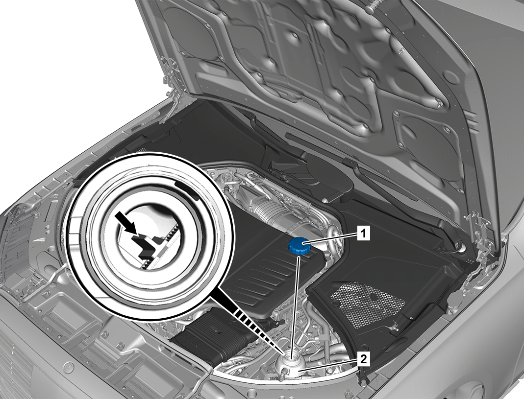 Check coolant level for 48 V on-board electrical system coolant circuit