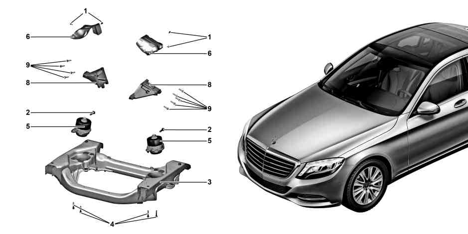 Remove/install front engine mount