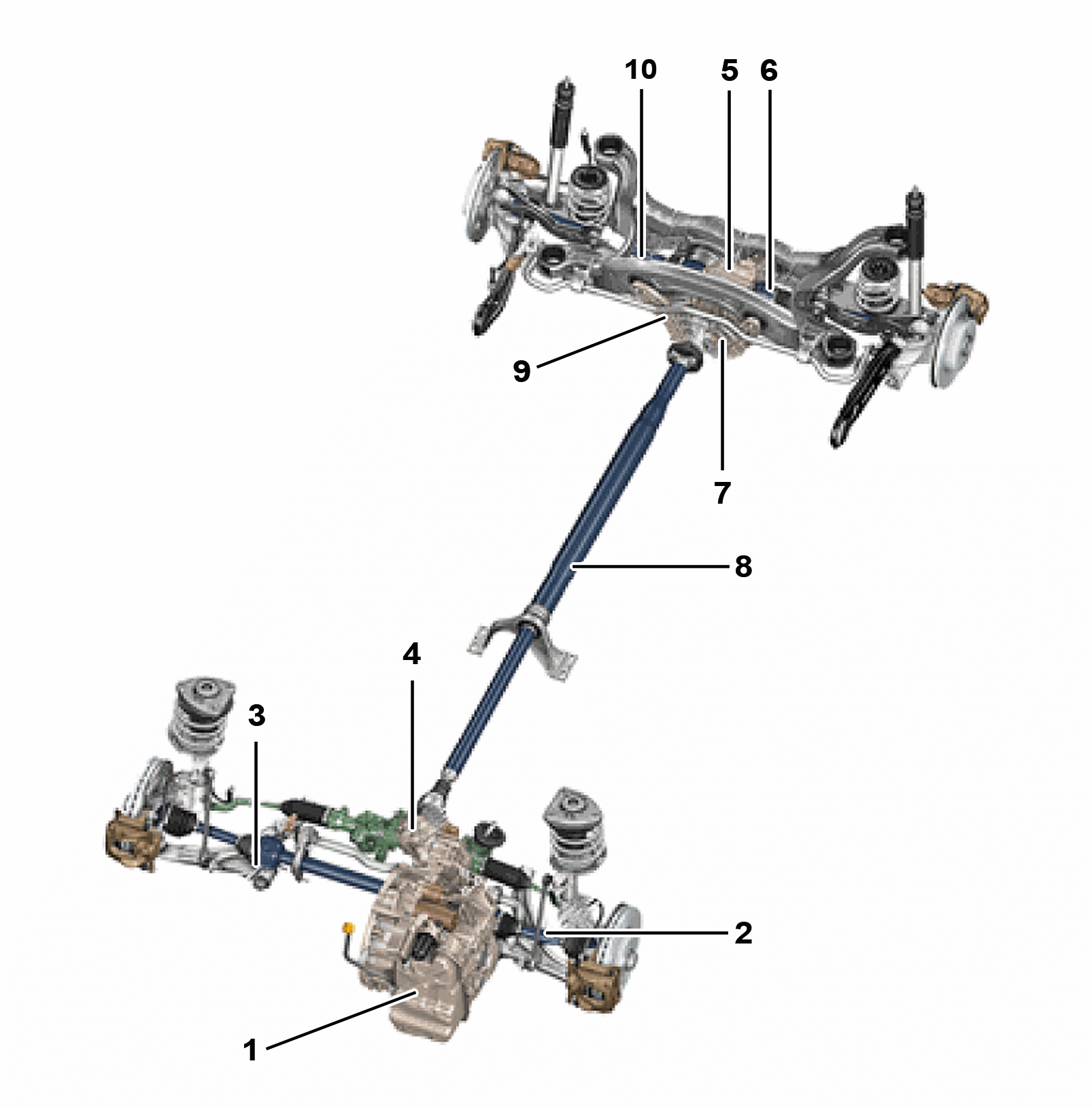 Basic function of all-wheel drive with dual-clutch transmission
