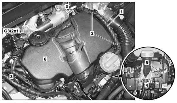 Motorabdeckung aus-, einbauen