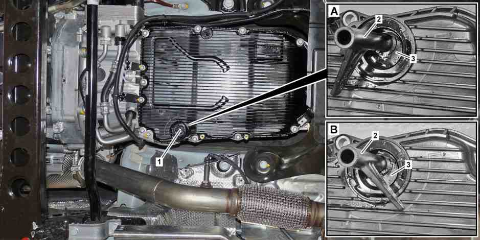 Check oil level in automatic transmission without ultrasound device, correct if 
	necessary