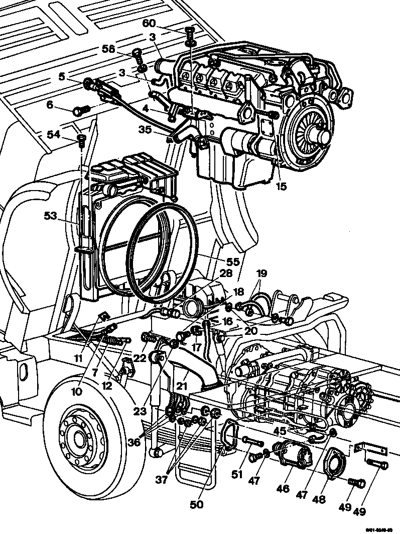 2200 - Motor aus- und einbauen                                                  
	Motoren OM 441 bis 443 LA - Euro I, Bm. 440, 441, 442